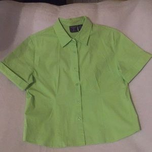 Green button down top